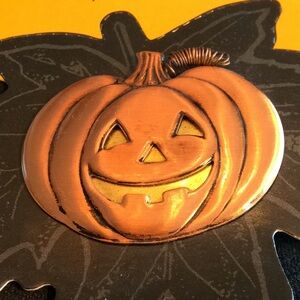 Hallmark Copper Pumpkin Brooch & Earrings